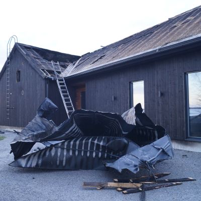 Egnahemshus i Larsmo förstördes i brand.