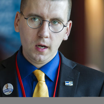 Sebastian Tynkkynen, ordförande för Sannfinländarnas ungdomsförbund.