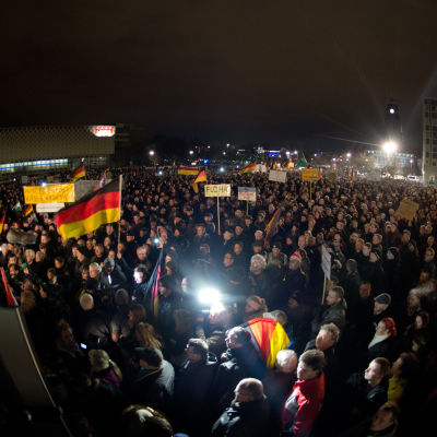Demonstration i Dresden mot islamisering av Tyskland, 15.12.2014.