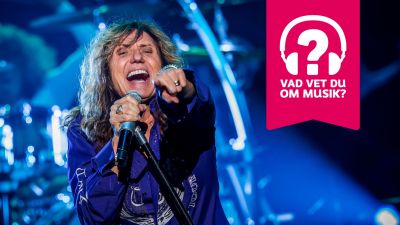 David Coverdale sjunger i en mikrofon.
