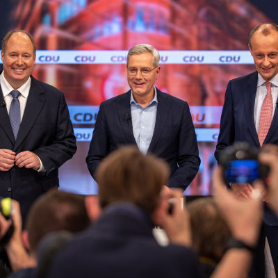 CDU:s ordförandekandiater Helge Braun, Norbert Röttgen och Friedrich Merz. 