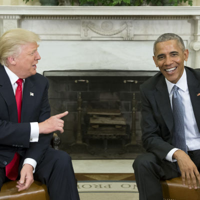 Donald Trump och Barack Obama 10.11.2016.