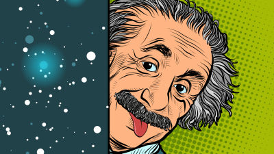 Datorgrafik föreställande Albert Einstein.