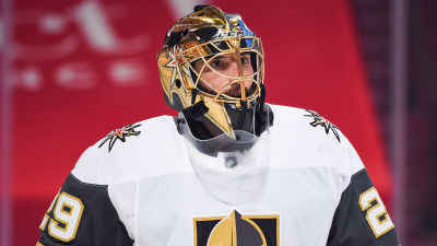 Marc-André Fleury i Vegas tröja under en match.