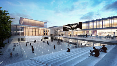 Arkitektens bild av Wasa Station.