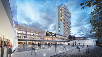 Arkitektens bild av Wasa Station.