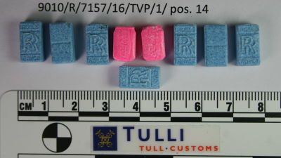 Beslagtagna ecstasytabletter.