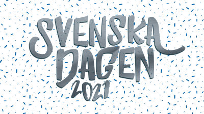 Svenska dagen 2021 - logon med silverkonfetti