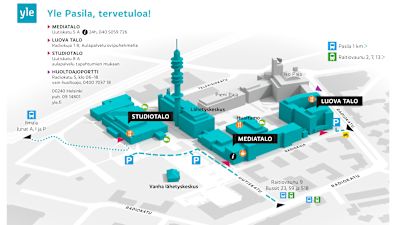 Ylen Pasilan alueen kartta