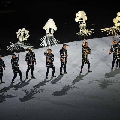 Dansare under OS-invigningen.