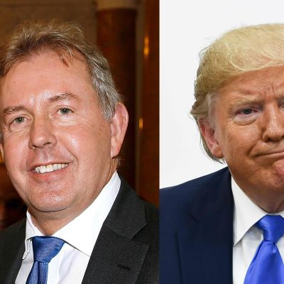 Storbritanniens USA-ambassadör Kim Darroch (till vänster) tvingades avgå efter att hans beskrivningar av Trump-administrationen läckte ut. 