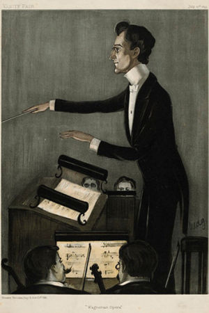 Kapellimestari Karl Muckin karikatyyri Vanity Fair -lehdessä v. 1899. Kapellimestari Karl Muck Vanity Fair -lehden karikatyyrissä v. 1899.