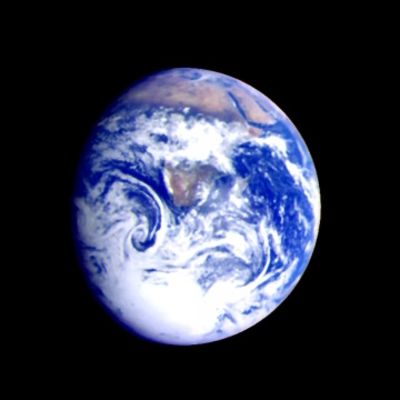 Jorden fotograferad från rymden.