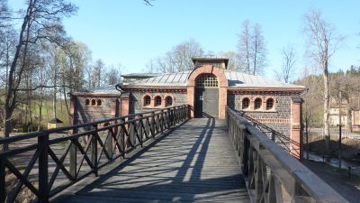 Magasinet i Fiskars bruk där utställningen om verktyg äger rum sommaren 2011