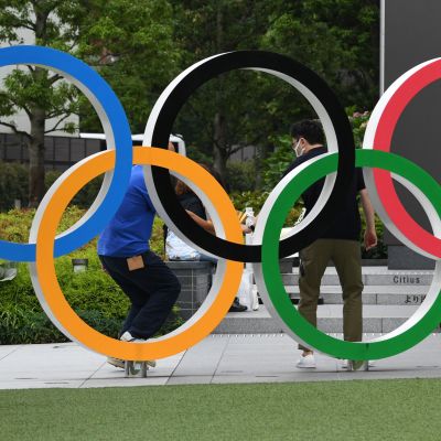 Olympiska ringarna i Tokyo.