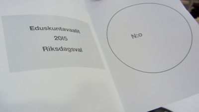 Valsedel i riksdagsvalet 2015.
