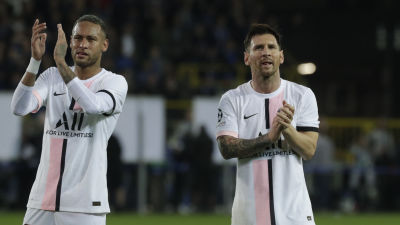 Neymar och Lionel Messi blev på noll mot Brugge.
