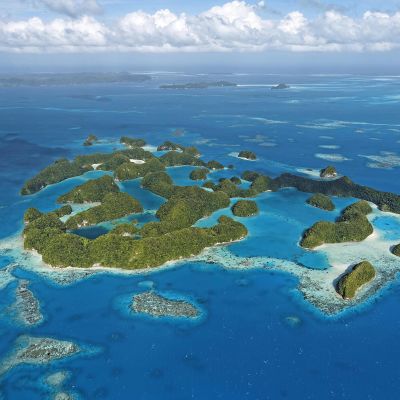 En bild på en av Palaus öar.