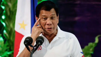President Rodrigo Duterte håller tal i Manila 8.2.2017