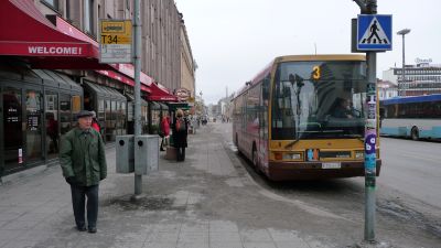 Busshållplats vid Salutorget i Åbo
