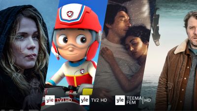 Areenan sarjoista otettuja kuvia. Alla logoja Yle TV1 HD, Yle TV2 HD ja Yle Teema/Fem HD.