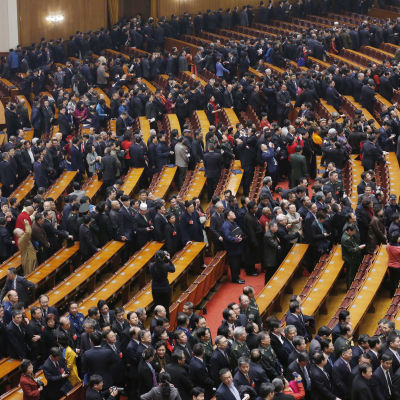 Öppningen av folkkongressen i Kinas huvudstad Peking den 3 mars 2016.