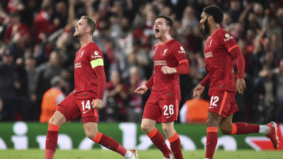 Jordan Henderson sköt segermålet för Liverpool.