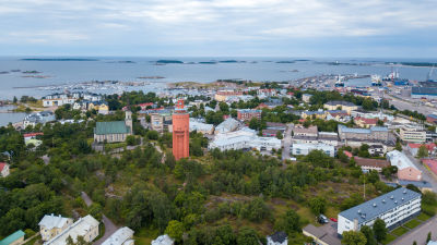 Flygbild över Hangö.