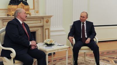 Valko-Venäjän presidentti Aljaksandr Lukašenka ja Venäjän presidentti Vladimir Putin