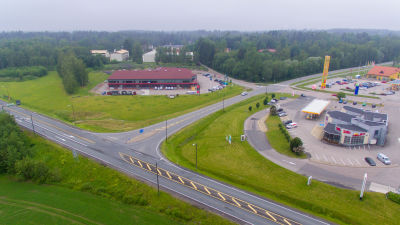 Helikopterbild av korsningen i Karis läpp