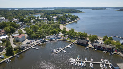 Ekenäs gästhamn från luftren sett.