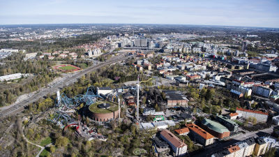 Flygfotografi av Borgbacken maj 2020.