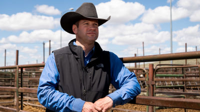 Boskapsföretagaren Ryan Perry i Great Falls, Montana.