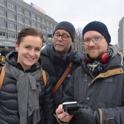 Anne Teir-Siltanen, Ari-Pekka Toivari och Simon Staffans har alla varit med och tagit fram promenadappen för Vasa centrum.