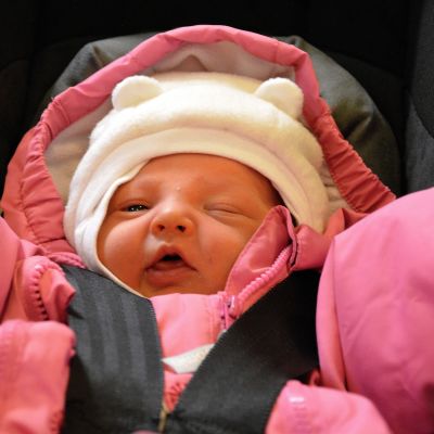 Den sista babyn som föddes på Borgå sjukhus år 2016