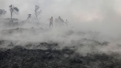 Morgon i Goma efter nattligt vulkanutbrott
