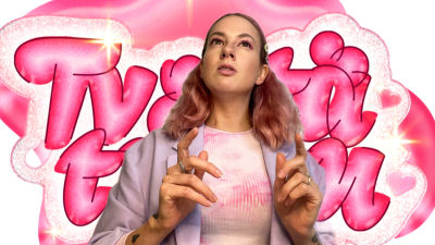 Ronja Stanley TV:stä tuttu -logon edessä puolikuvassa