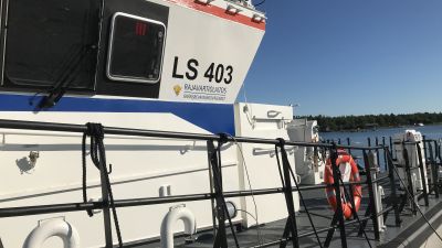 Vallgrunds sjöbevakares nya båt som togs i bruk vid årsskiftet 2020-2021.