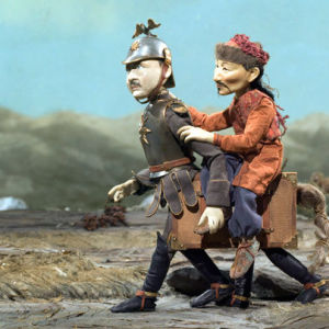 Mannerheim ja Perhonen Katariina Lillqvistin animaatioelokuvassa Uralin perhonen. (2008)