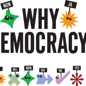 teksi jossa lukee "why democracy"