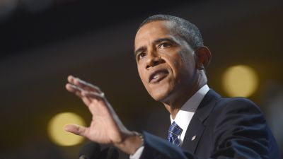 Barack Obama talar vid demokraternas partikonvent i Charlotte i North Carolina