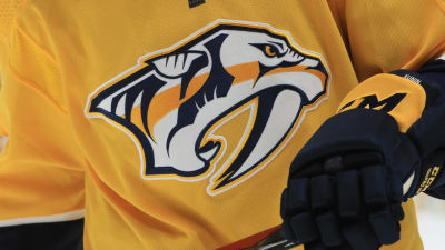 Nashville Predators hemmatröja inzoomad.