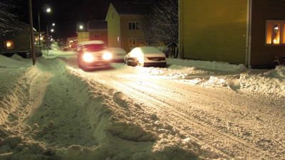 Morgon efter snöfall.