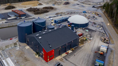 Biogasanläggningen i samband med Munka avfallscentral i Lojo.