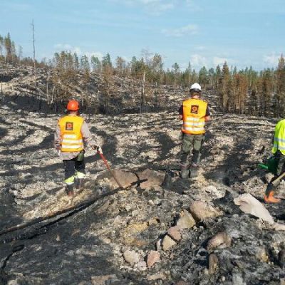 Ruotsin metsäpaloja on sammuttamassa kymmenen lappilaismetsuria.