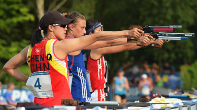 Chen Qian i VM i modern femkamp 2015 i Berlin.
