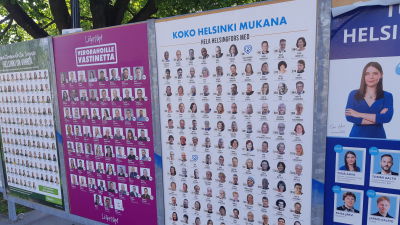 Valaffisch för Kristdemokraterna i Helsingfors