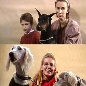 Collage av hundar och människor, Yle 1995