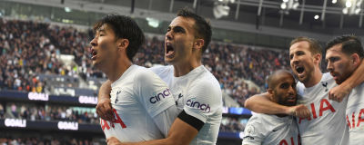 Tottenham firar mål.