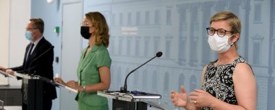 Ministrarnas presskonferens.